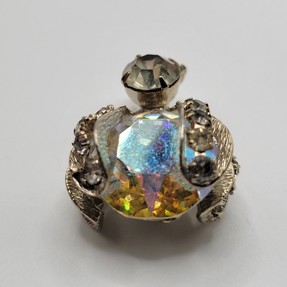 VTG Warner Fly Brooch | Silver Tone, Clear & AB Rhinestones | SIGNED - Picture 6 of 10